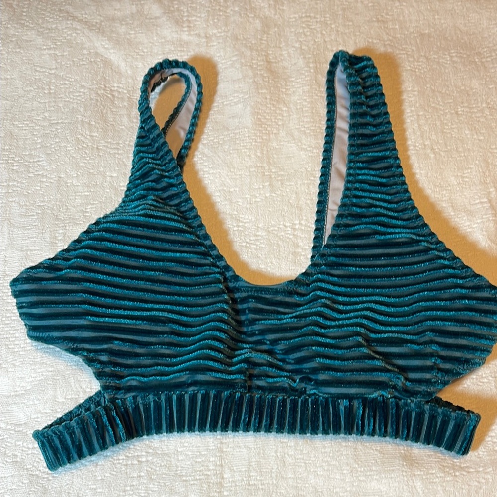 Teal Ribbed Bikini Set - Picture 4 of 6